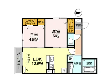 ウィズ鶴見(2LDK/3階)の間取り写真