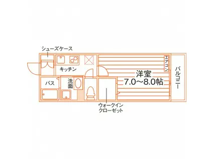 WOOD WALK MIZUMOTO(1K/1階)の間取り写真