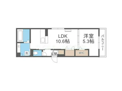 レクタス(1LDK/2階)の間取り写真