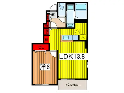 ミルト ヴィレッジ II(1LDK/1階)の間取り写真