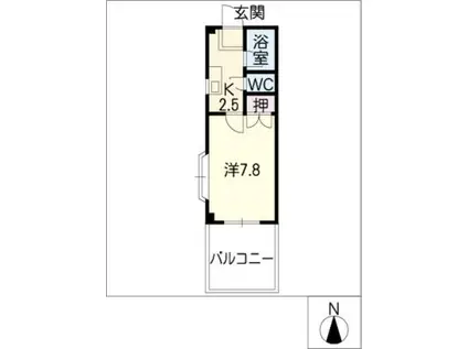 イハラステイツ(1K/2階)の間取り写真