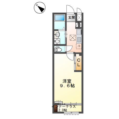 阿見町岡崎アパート(1K/1階)の間取り写真