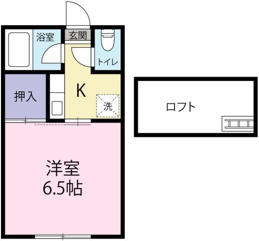 ヤングヴィラ(1K/2階)の間取り写真