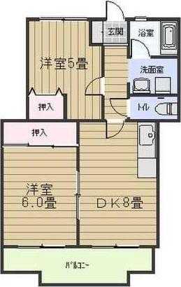 ロイヤルサンコー(2DK/3階)の間取り写真