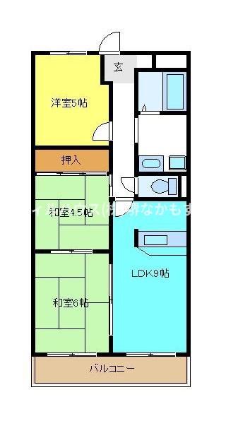 ウイスタリア藤(3LDK/3階)の間取り写真