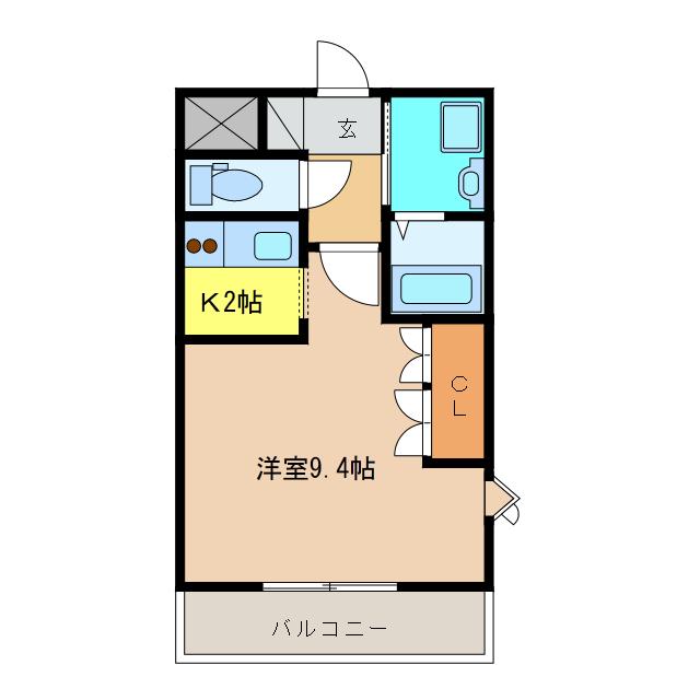 シェルルS(1K/1階)の間取り写真