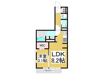 プランタンIII(1LDK/2階)の間取り写真
