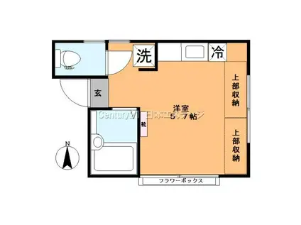 カーゴ・宮(ワンルーム/1階)の間取り写真