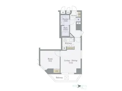 アルカーデンシティリンクス新宿(1LDK/4階)の間取り写真