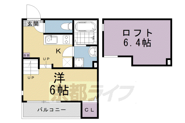 ハーモニーテラス景勝町II(ワンルーム/1階)の間取り写真