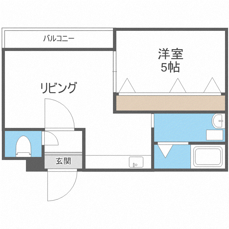 グランディール南5条(1LDK/2階)の間取り写真