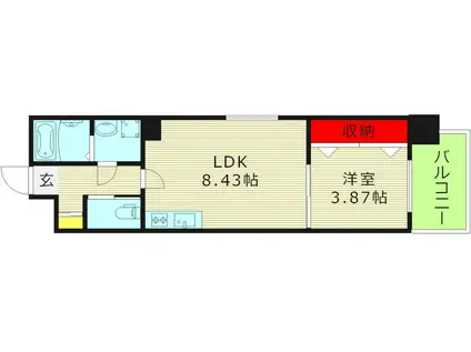 TOU MIYAKOJIMA(1LDK/2階)の間取り写真