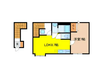 オレンジハイツ(1LDK/2階)の間取り写真