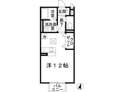 アゼリア(ワンルーム/1階)の間取り写真