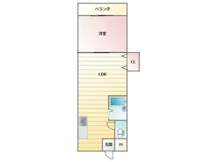 ビューハイツオリマNO.1(1LDK/3階)の間取り写真