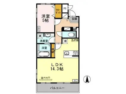 セリージャデトーア(1LDK/3階)の間取り写真