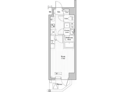 木場ステーションレジデンス(1K/2階)の間取り写真