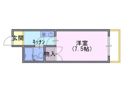 長岡ロイヤルパレス(1K/4階)の間取り写真