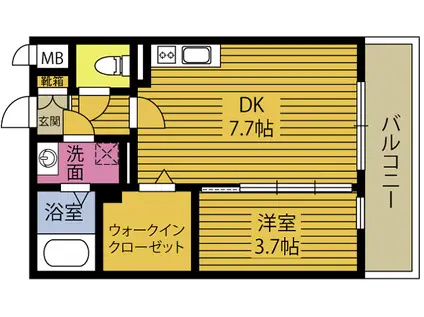 KAIN ROOMS HIRATA(1DK/1階)の間取り写真