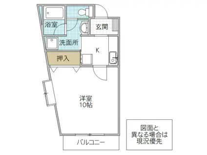 フォーライフ堀町(1K/1階)の間取り写真