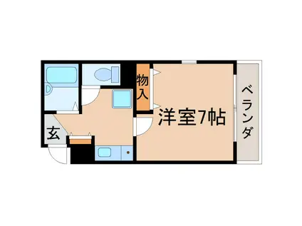 ユニテック江上(1K/2階)の間取り写真