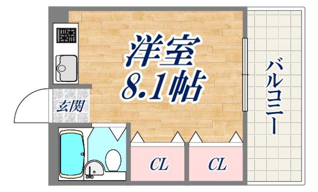 永手コスモハイツ(ワンルーム/2階)の間取り写真