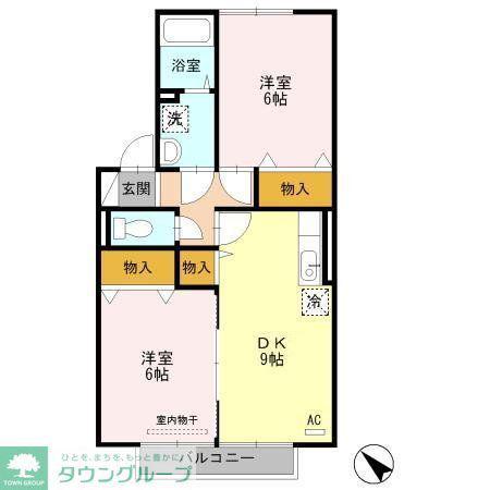 ドエル59(2DK/2階)の間取り写真