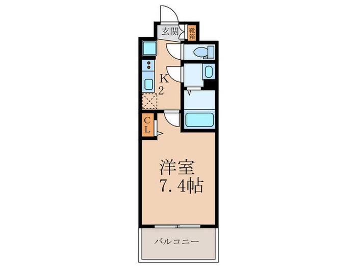 プレサンスTHE KYOTO流雅(1K/2階)の間取り写真
