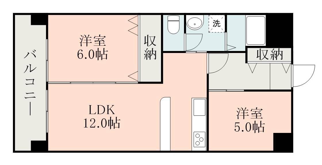 パークハイツ(2LDK/9階)の間取り写真