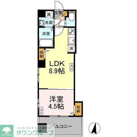 ニュートリノ要(1LDK/7階)の間取り写真