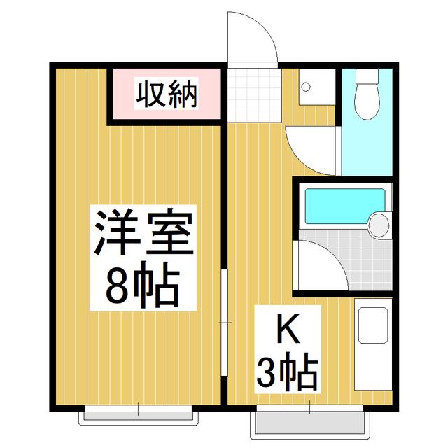 カーサ フォレスタ(1K/2階)の間取り写真