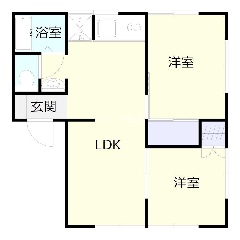 ケヤキハイツB(2LDK/2階)の間取り写真