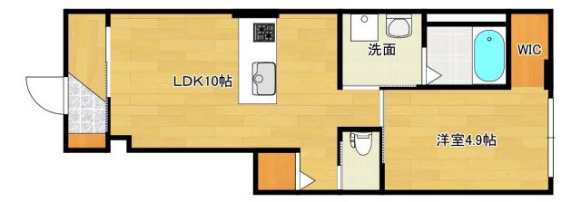 SUN SAISONII(1LDK/1階)の間取り写真