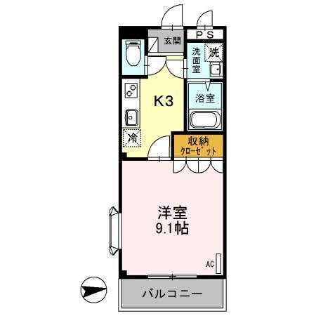 JUPITER(1K/2階)の間取り写真