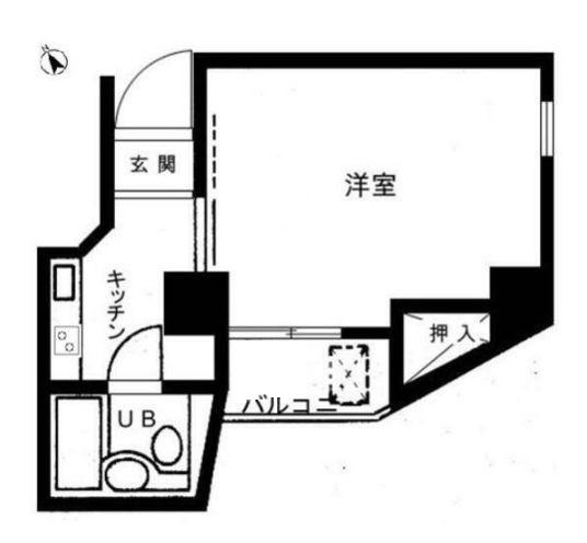 青葉台タワー(1K/2階)の間取り写真