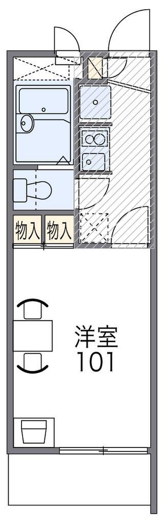 レオパレス524(1K/2階)の間取り写真