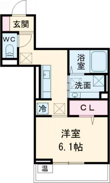 VILLA北花田D-ROOM(1K/2階)の間取り写真