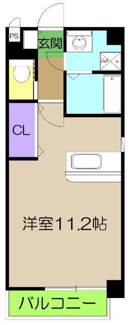 ロイヤルリバー(ワンルーム/1階)の間取り写真