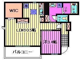 サン フロレスタ(1LDK/1階)の間取り写真