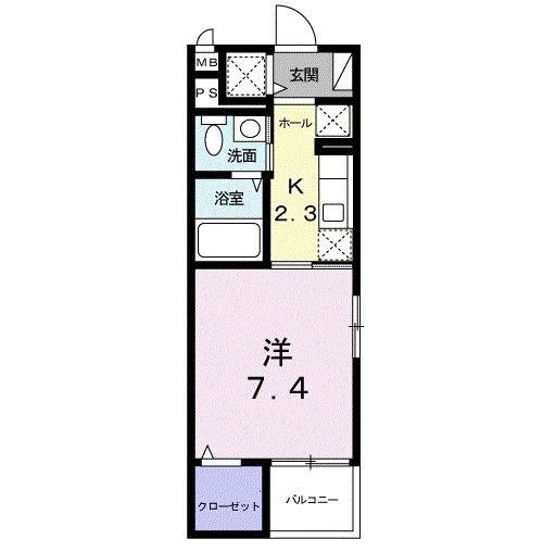 オール プロパティ(1K/3階)の間取り写真