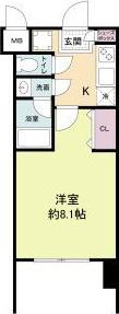 レジディア新大阪(1K/8階)の間取り写真