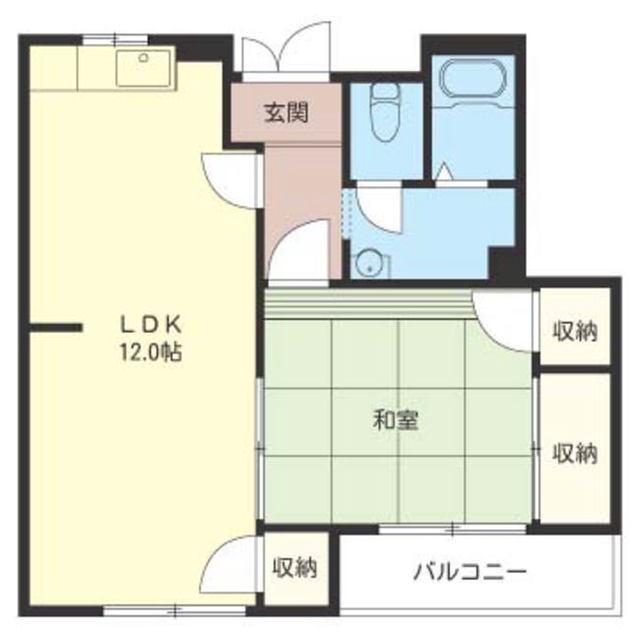 ルミエールA(1LDK/2階)の間取り写真
