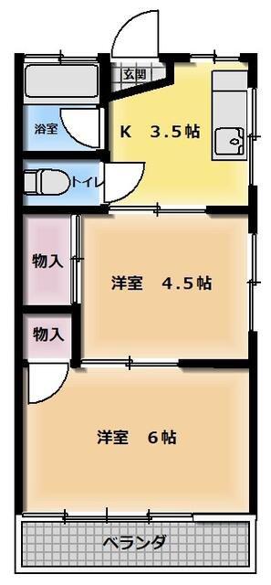 栄コーポ(2K/3階)の間取り写真