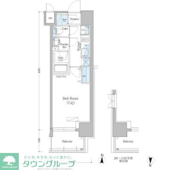 アーバネックス深川住吉(1K/5階)の間取り写真