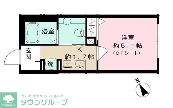 クラージェ津田沼(1K/1階)の間取り写真