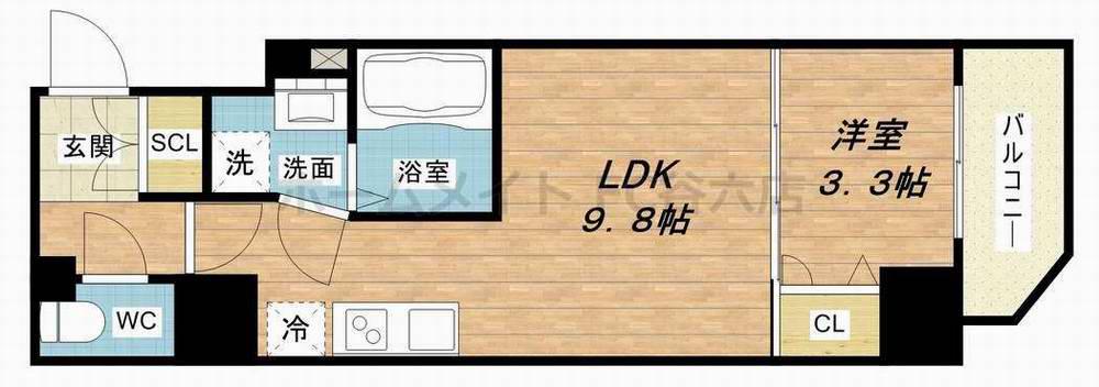 セレニテ心斎橋グランデ(1LDK/10階)の間取り写真