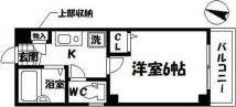 N・Kマンション(1K/2階)の間取り写真