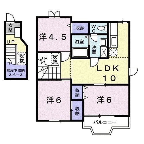 ニイナセレノ(3LDK/2階)の間取り写真