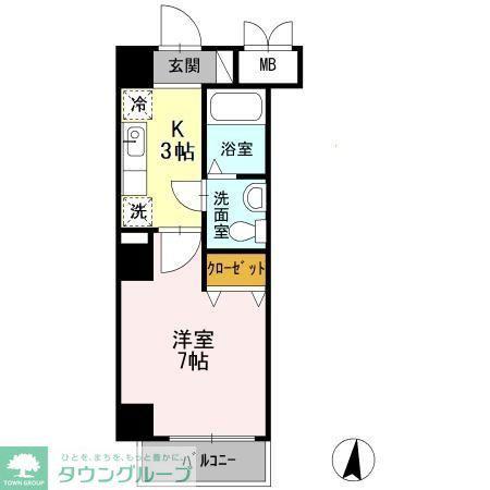 CASA八番館(1K/4階)の間取り写真