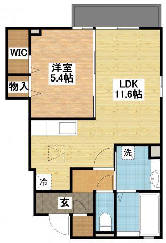 ELEGANCE I(1LDK/1階)の間取り写真